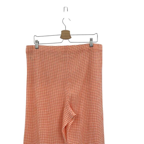 Aritzia Wilfred Verona Pant Seersucker Pull-On Gingham Orange Size XL - Picture 7 of 11